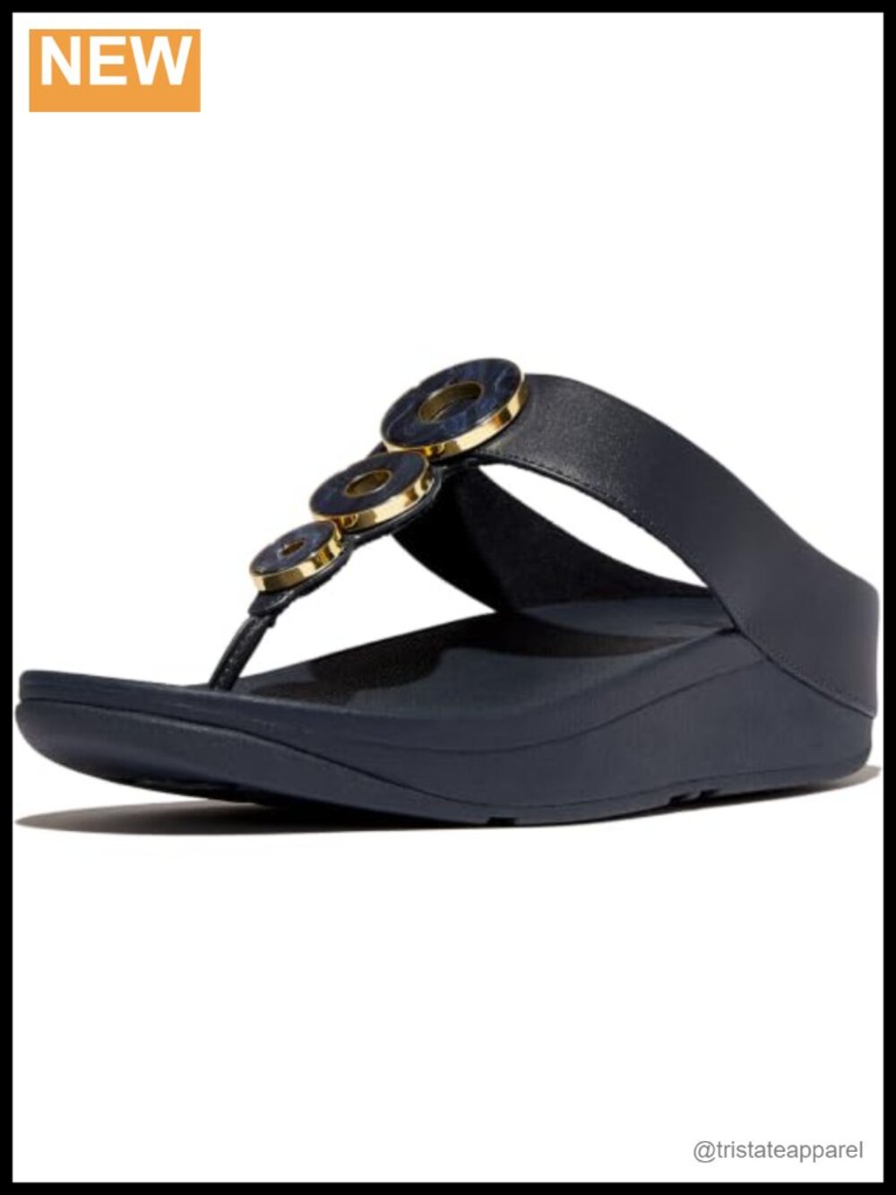 FitFlop Fino Leather Toe-Post Wedge Sandals with Arch Support